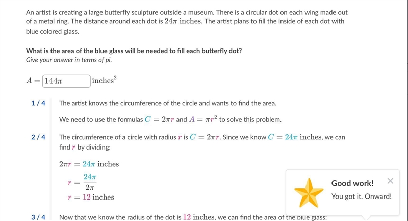 An artist is creating a large butterfly sculpture outside a museum. There is a circular-example-1