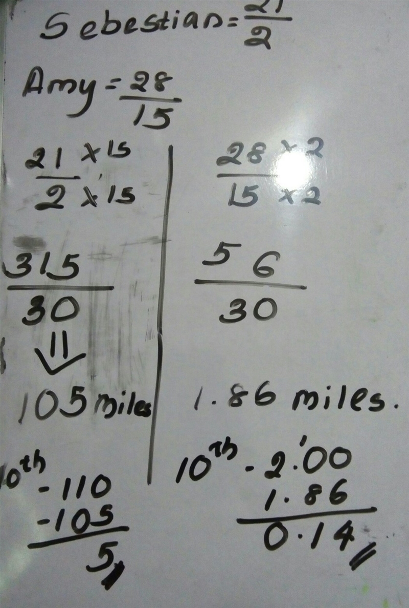 Amy can ride her bike 4 miles in 30 minutes. Sebastian can ride his bike 3 miles in-example-3