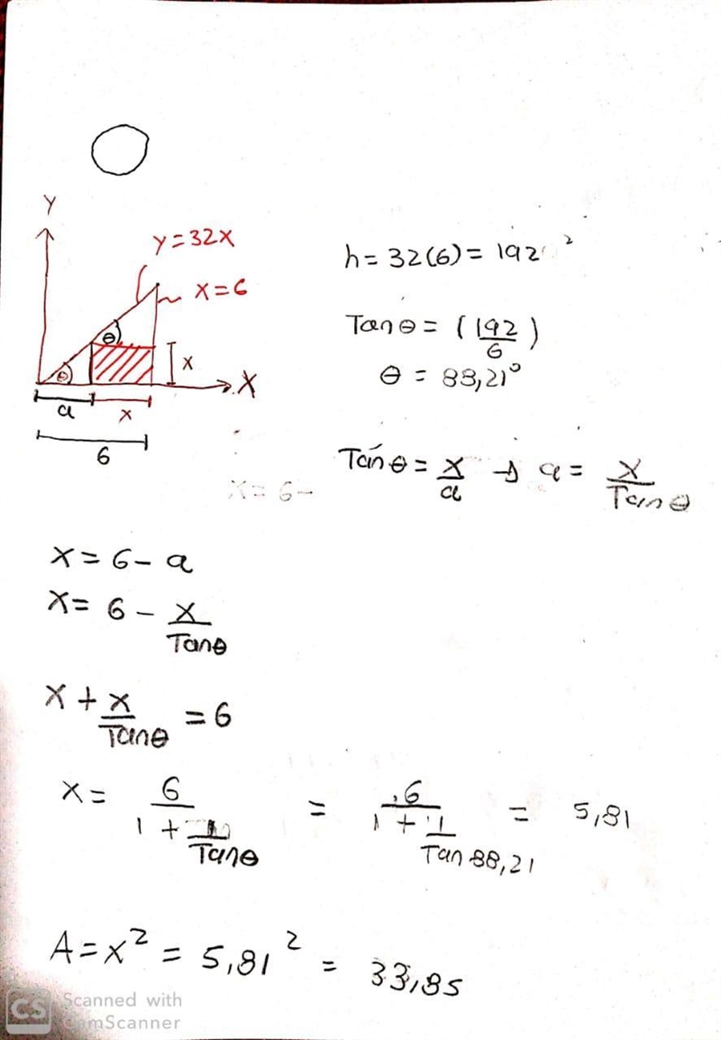 A triangle T is bounded (on three sides) by the lines x = 6, y = 0, and y = 3 2 x-example-1