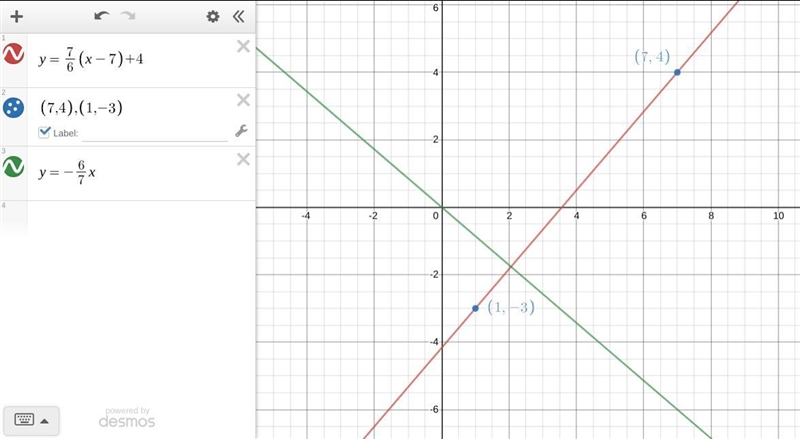 The coordinates of point D are (7, 4) and the coordinates of point E are (1, -3). What-example-1