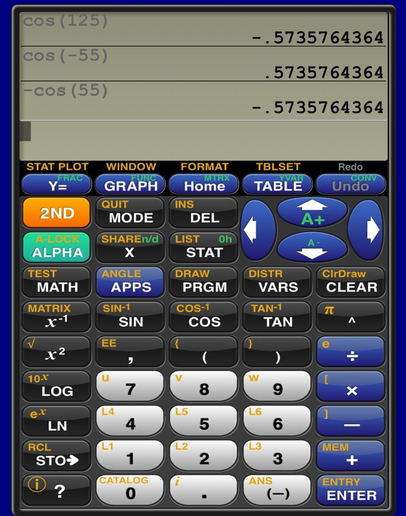 Which of the following expressions is equal to cos125°? -cos55° cos55° cos(-55)°-example-1