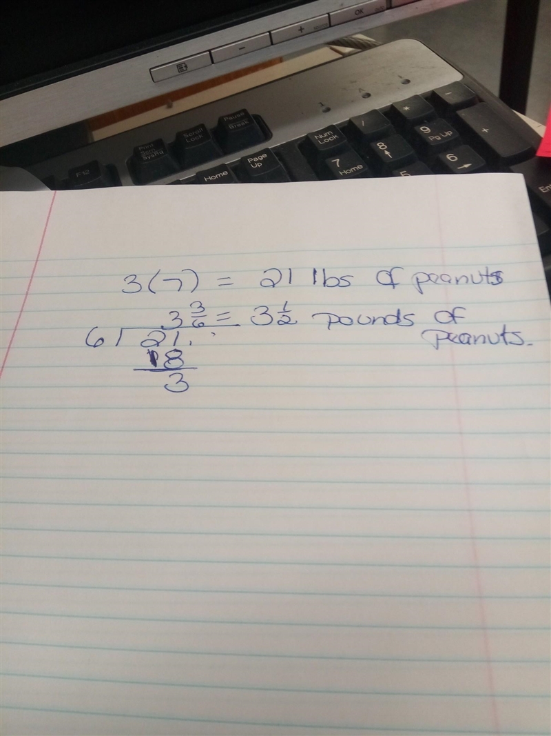 Six people share 3 7 pound of peanuts equally. What fraction of a pound of peanuts-example-1