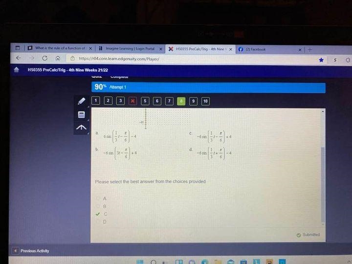 What is the rule of a function of the form f(t)= a sin (bt+c) +d whose graph appears-example-2