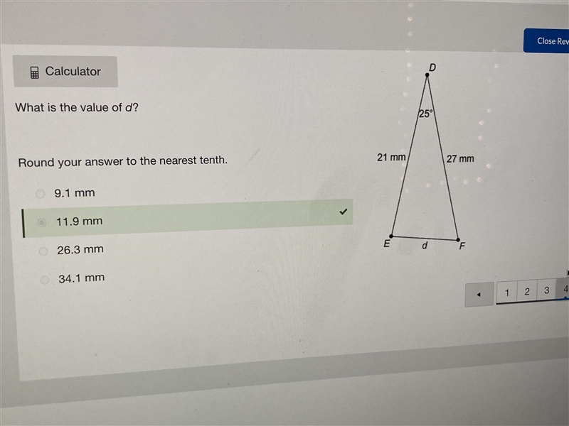 What is the value of d? Round your answer to the nearest tenth.-example-1