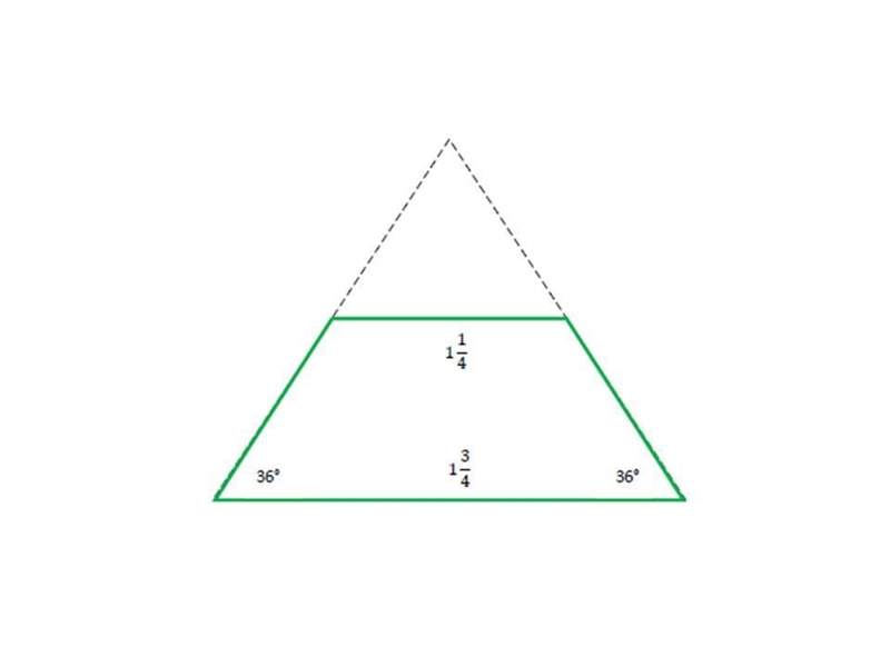 A quadrilateral has one pair of parallel sides with lengths 1 3/4 inches and 1 1/4 inches-example-1