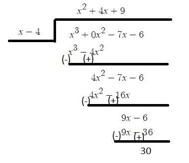 Use long division to determine the quotient of the polynomials. (x3 – 7x – 6) ÷ (x-example-1