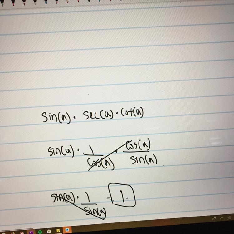 Sin(α) * sec(α) * cot(α)-example-1