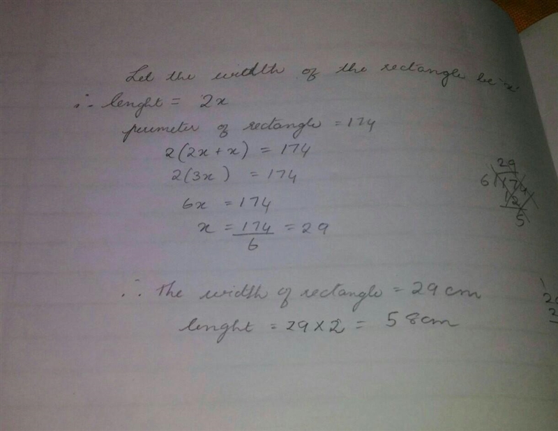 1) the length of a rectangle is twice its width. the perimeter of the rectangle is-example-1