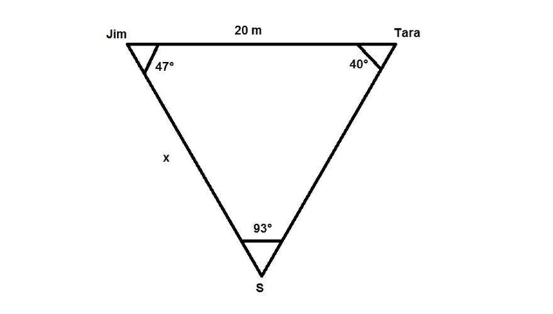 Two scuba divers, Jim and Tara, are 20m apart below the surface of the water. They-example-1