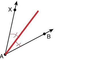 10 PTS :) You can use paper folding to find the angle bisector of XAB. Which of these-example-1