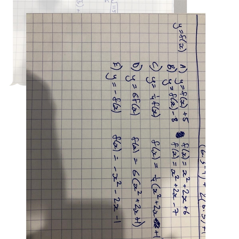 Part C: Write a function that vertically compresses f(x) by 1/4 units Part D: Write-example-1