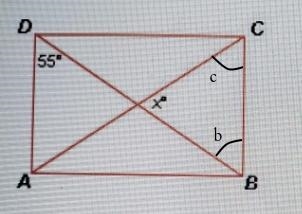 If ABCD is a rectangle, and m∠ADB=55°, what is the value of x?-example-1