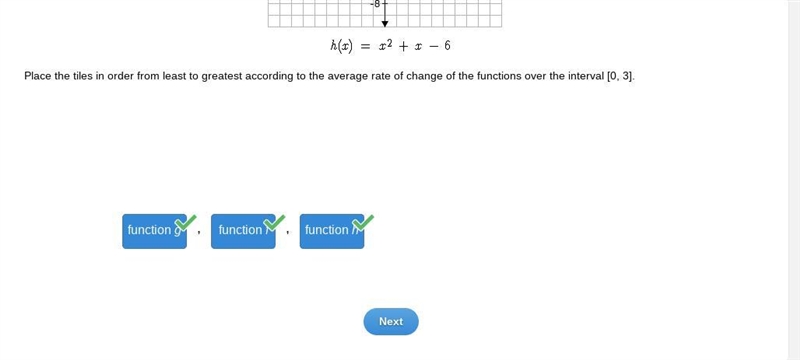 Drag each tile to the correct box. Consider the given functions f, g, and h. h(x)=x-example-1