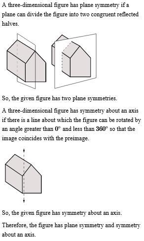 Identify whether the figure has plane symmetry, symmetry about an axis, or neither-example-1