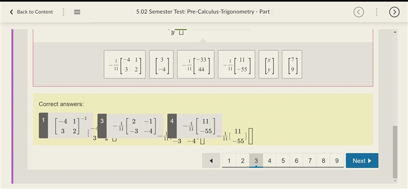 30 Points!! Juan solves the system of equations by forming a matrix equation. −4x-example-1