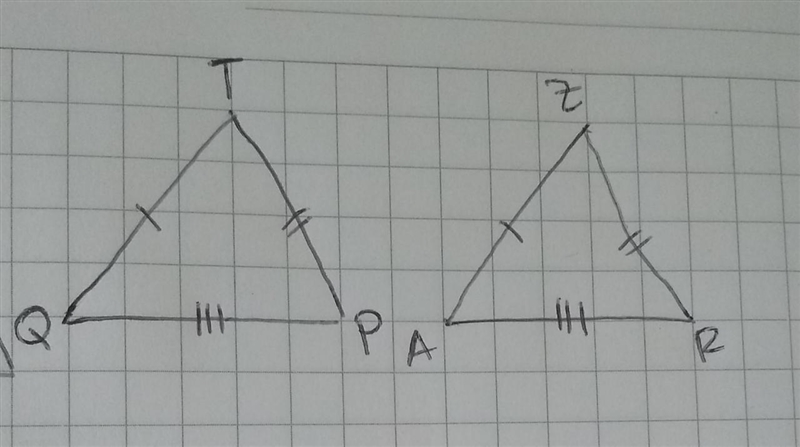 Knowing that QPT = ARZ, a congruent side pair is?-example-1