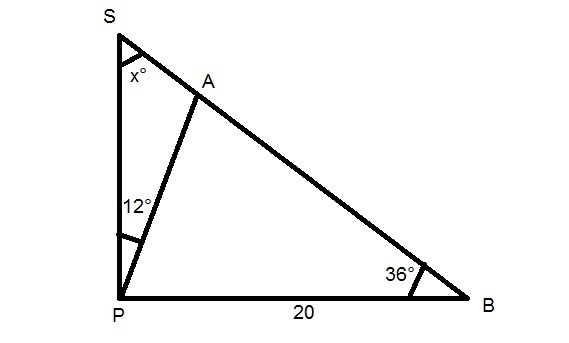 A pole tilts toward the sun at a 12° angle from the vertical, and it casts a 20-foot-example-1