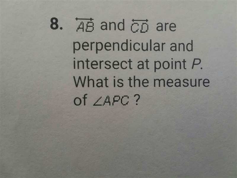 Line "AB" and line "CD" are perpendicular and intersect at point-example-1