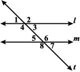 If l is parallel to m, what is the relationship between 3 and 7? A. They are congruent-example-1