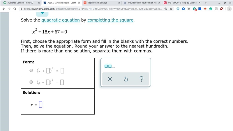 Solve the quadratic equation by completing the square. PLEASE HELPPPPPPPPPPPPPP!!!!!!-example-1