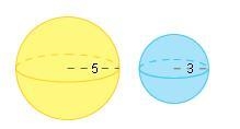 If the ratio between the radii of the two sphere is 3:5, what is the ratio of their-example-1