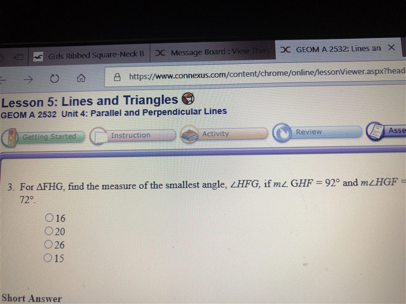 For FHG find the measure of the smallest angle-example-1