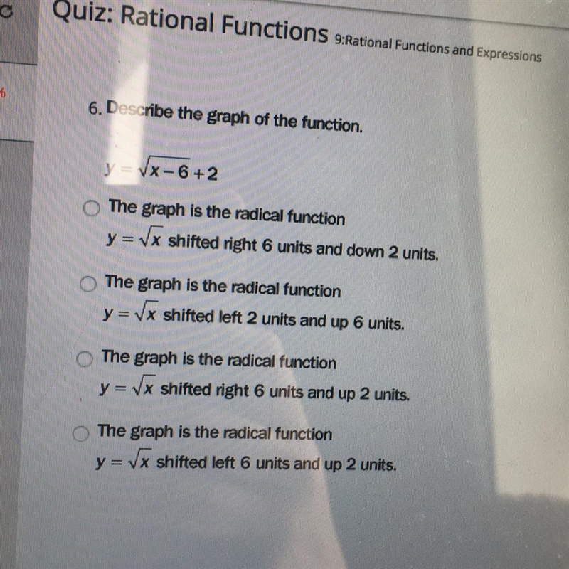 Describe the graph of the function.-example-1