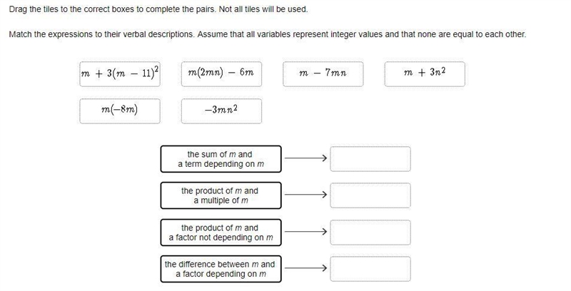 Drag the tiles to the correct boxes to complete the pairs. Not all tiles will be used-example-1