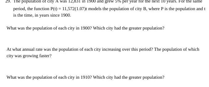 plz help asap...The population of city A was 12,831 in 1900 and grew 5% per year for-example-1