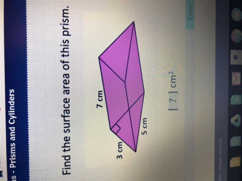 Need help with finding the area of this prism-example-1