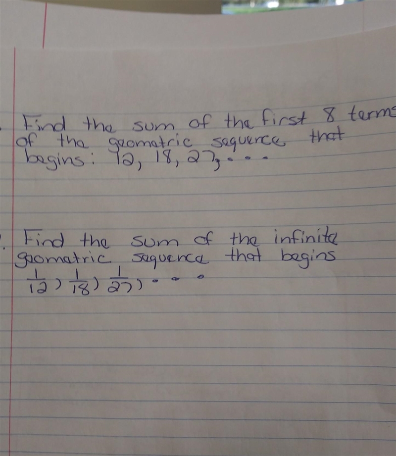 I need help on these other 2 sequences. ​-example-1