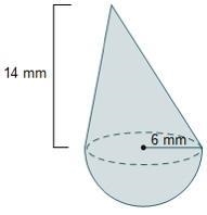 What is the volume of the composite figure? Express the answer in terms of π. 144π mm-example-1