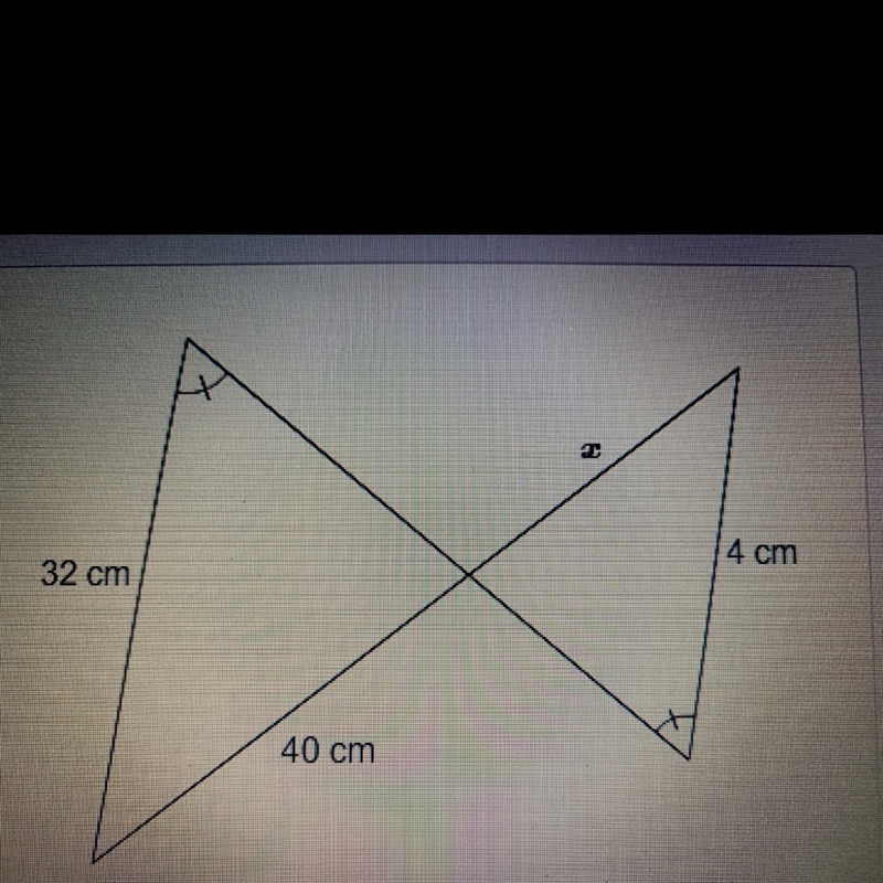 What is the value of x? Enter your answer in the box. x= ___cm-example-1