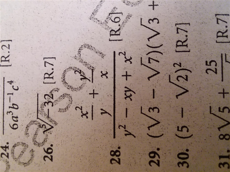 I need to simplify #28 and I need the step by step proccess. (The R6 has nothing to-example-1