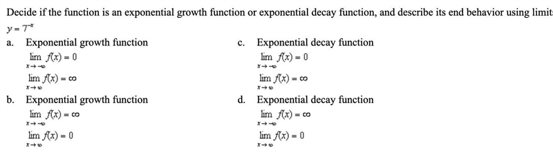 (Q3) Decide if the function is an exponential growth function or exponential decay-example-1