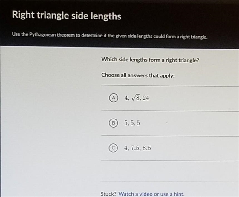 This question is called "Right triangle side lengths". Help me!!!​-example-1