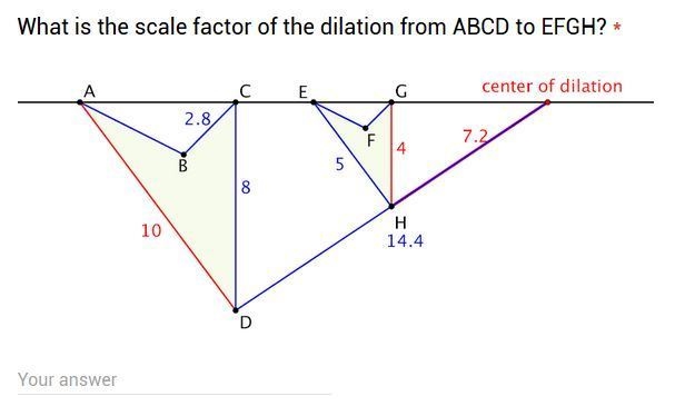 What is the scale factor of the dilation from ABCD to EFGH?-example-1