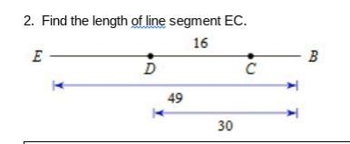 Find the length of segment EC-example-1