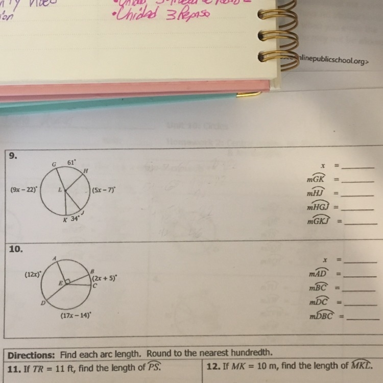 I need help with finding x for question 19. Please leave steps!-example-1