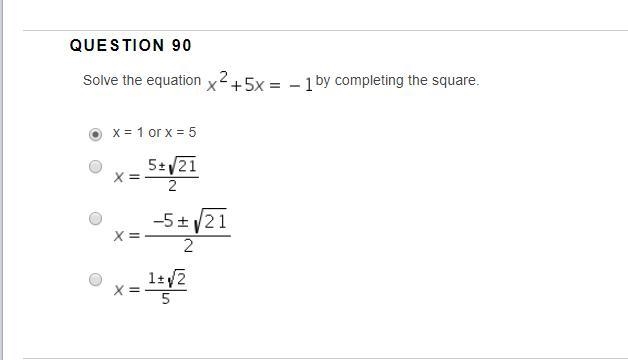 Solve the equation x^2 + 5x = -1 by completing the square.-example-1