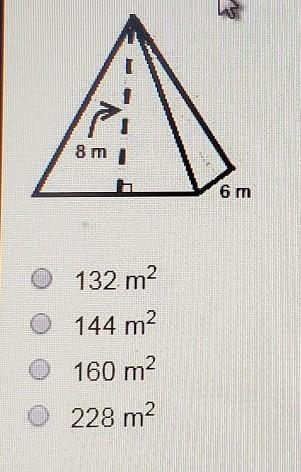 What is the total surface area of the square pyramid below? question above ​-example-1