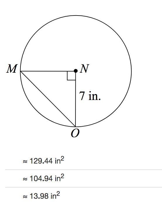 Identify the area of segment MNO to the nearest hundredth. HELP PLEASE!! I don't understand-example-1