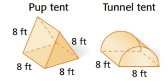 A company sells tents in two styles, shown below. The sides and floor of each tent-example-1