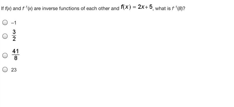 What is f–1(8)?? Please select the best answer-example-1