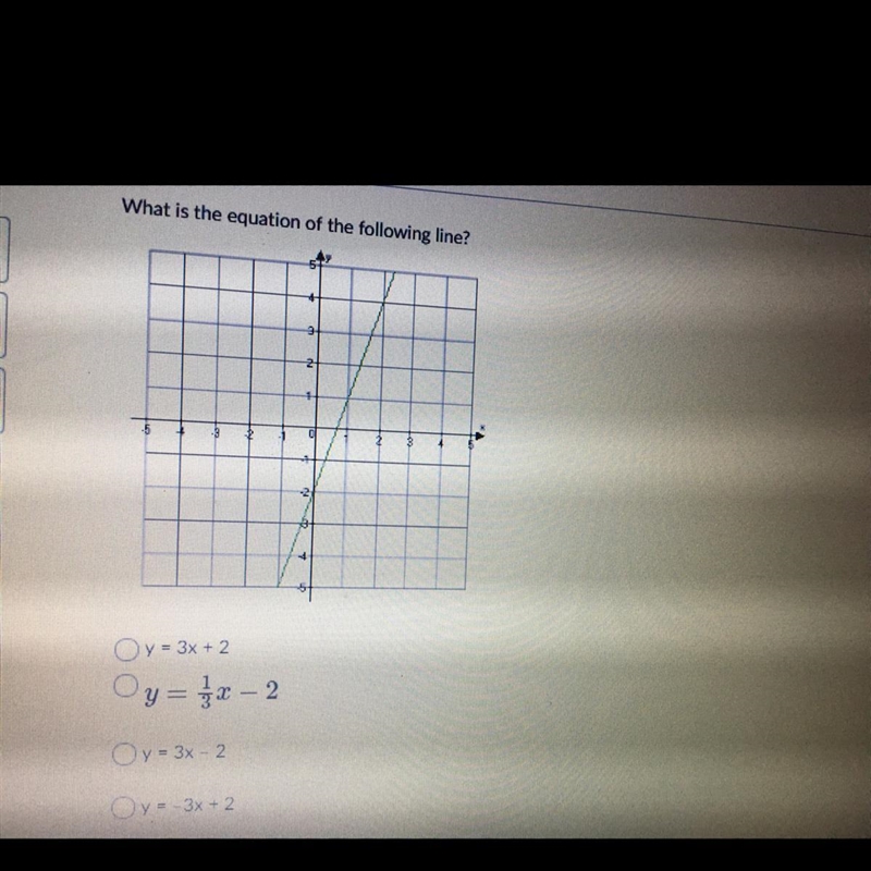 What is the equation of the following line? Help ASAP-example-1