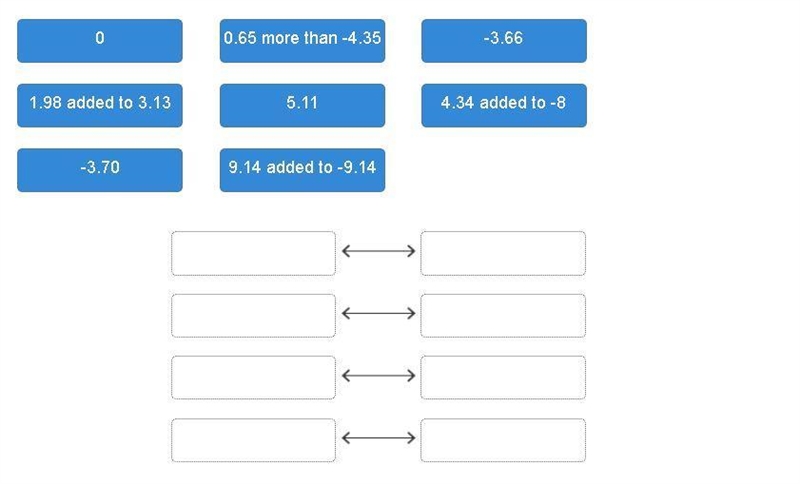 Drag the tiles to the boxes to form correct pairs. Match each addition operation to-example-1