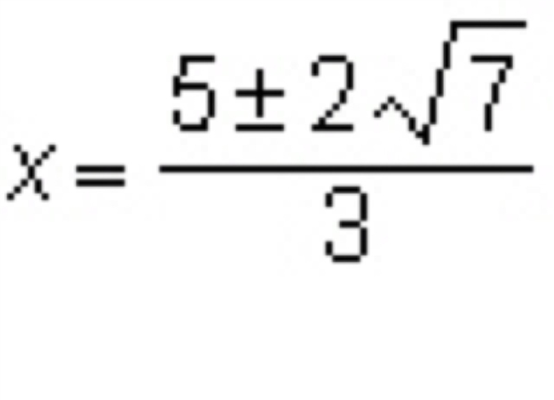 Which equation has the solutions? a) 3x2 – 5x + 7 = 0 b) 3x2 – 5x – 1 = 0 c) 3x2 – 10x-example-1