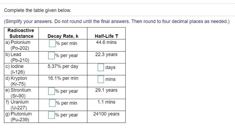 Complete the table given below. PICTURE BELOWWW-example-1