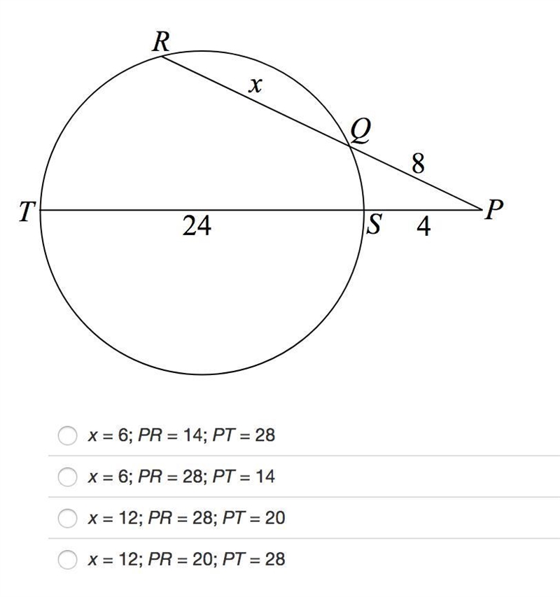 Identify the value of x and the length of each secant segment. HELP PLEASE!!-example-1