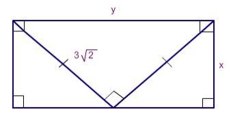 Find the value of x and y. ( ANSWER NEEDS TO BE IN REDUCED RADICAL FORM )-example-1